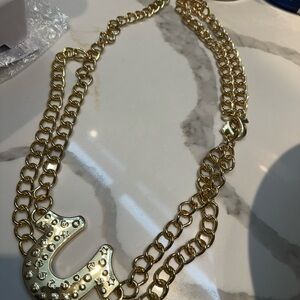 Gold-Tone Statement Double Chain Belt